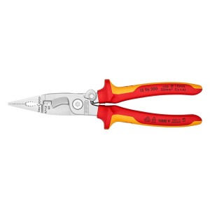 德國 KNIPEX 8" 厚膠絕緣1000V 多用途電工平咀鉗 1396200