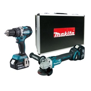 Makita 牧田 - 雙機套裝 - 18V 衝擊鑽 DHP484 + 4吋磨機 DGA404 COMBO - DLX2178T