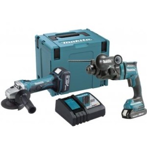 Makita 牧田 - 雙機套裝 - 18V 油壓鑽 DHR182 + 4吋磨機 DGA402 COMBO - DLX2346J