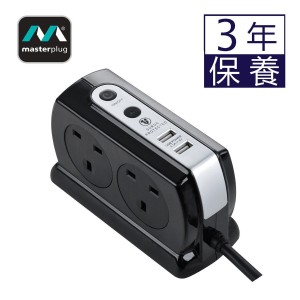 Masterplug - Compact 2位 USB 3.1A 及 4位X13A 3米防雷拖板 SRGDSU43PB