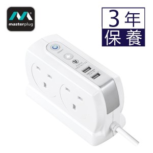 Masterplug - Compact 2位 USB 3.1A 及 4位X13A 3米防雷拖板 SRGDSU43PW