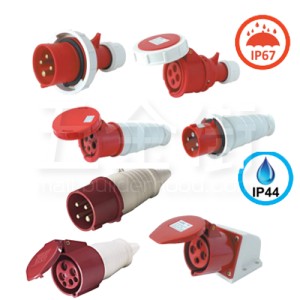 LXCEE 工業防水插蘇 紅色 380V 4針