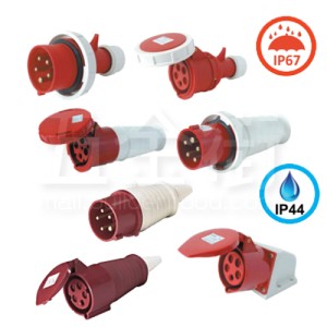LXCEE 工業防水插蘇 紅色 380V 5針