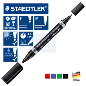 STAEDTLER 施德樓348雙頭箱頭筆 (黑色)