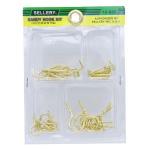Sellery 雜錦螺絲 - 洋釘鉤螺絲零件組 (銅燈勾)