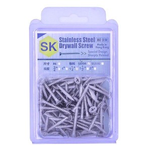 SK 【304不鏽鋼】M6 X 1.25" 精工牌專業喇叭頭尖咀鏍絲 STAINLESS STEEL DRYWALL SCREW
