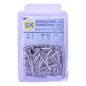 SK 【304不鏽鋼】M6 X 1.5" 精工牌專業喇叭頭尖咀鏍絲 STAINLESS STEEL DRYWALL SCREW